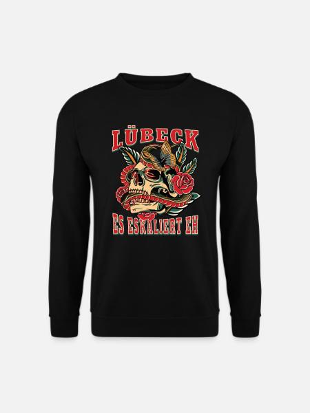 Lübeck Frau Geschenk es eskaliert eh Lübeck Frauen - Unisex Pullover - Schwarz