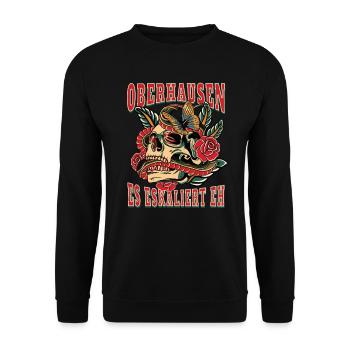 Oberhausen woman gift it escalates anyway women - Unisex Sweatshirt - black - Front - Alina (178cm) & Michal (187cm)