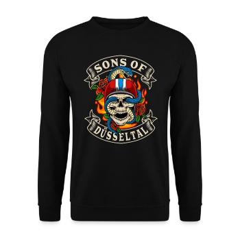 Dusseldorf sons of Düsseltal - Unisex Sweatshirt - black - Front - Alina (178cm) & Michal (187cm)