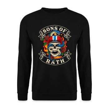 Düsseldorf sons of Rath - Unisex Pullover - Schwarz - Vorne - Alina (178cm) & Michal (187cm)
