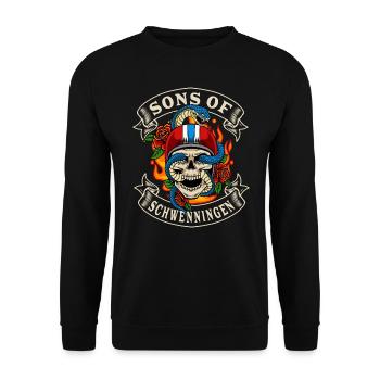 Schwenningen Biker Gift fils de Schwenningen - Sweat-shirt Unisexe - noir - Devant - Alina (178cm) & Michal (187cm)