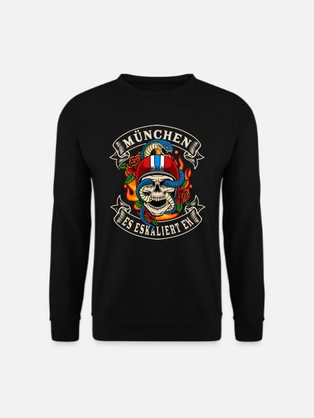 München Biker Geschenk es eskaliert eh München - Unisex Pullover - Schwarz
