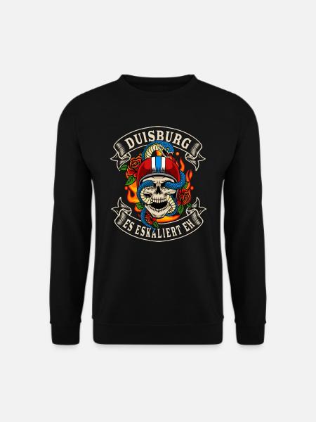 Duisburg Biker Geschenk es eskaliert eh Duisburg - Unisex Pullover - Schwarz