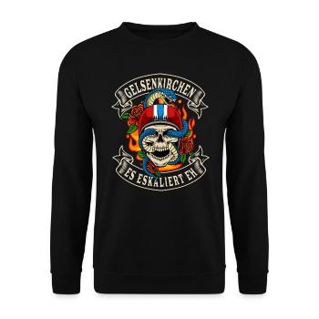 Gelsenkirchen cadeau de motard il s’intensifie de toute façon - Sweat-shirt Unisexe - noir - Devant - Alina (178cm) & Michal (187cm)