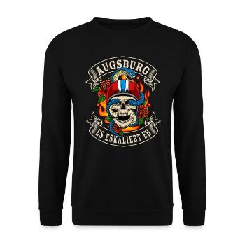 Augsburg biker gift it escalates anyway Augsburg - Unisex Sweatshirt - black - Front - Alina (178cm) & Michal (187cm)