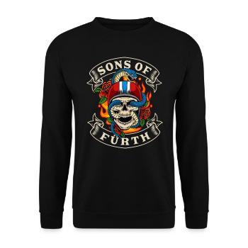 Fürth Biker Geschenk fils de Fürth Heimat - Sweat-shirt Unisexe - noir - Devant - Alina (178cm) & Michal (187cm)