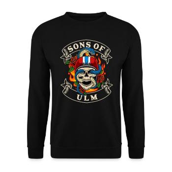 Ulm Biker Geschenk sons of Ulm Heimat - Unisex Sweatshirt - black - Front - Alina (178cm) & Michal (187cm)