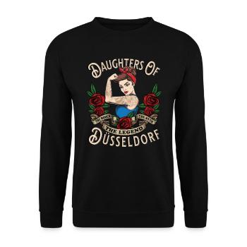 Düsseldorf Frau Geschenk filles de Düsseldorf - Sweat-shirt Unisexe - noir - Devant - Alina (178cm) & Michal (187cm)