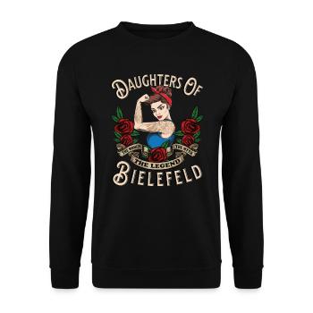 Bielefeld Frau Geschenk filles de Bielefeld - Sweat-shirt Unisexe - noir - Devant - Alina (178cm) & Michal (187cm)