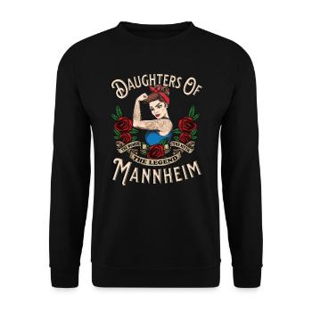 Mannheim Frau Geschenk filles de Mannheim - Sweat-shirt Unisexe - noir - Devant - Alina (178cm) & Michal (187cm)