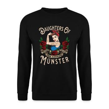 Münster Frau Geschenk daughters of Münster Frauen - Unisex Sweatshirt - black - Front - Alina (178cm) & Michal (187cm)