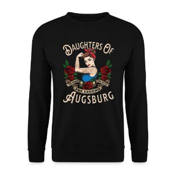 Augsburg Frau Geschenk filles d’Augsbourg - Sweat-shirt Unisexe - noir - Devant - Alina (178cm) & Michal (187cm)