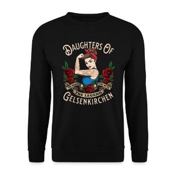 Gelsenkirchen Frau filles de Gelsenkirchen - Sweat-shirt Unisexe - noir - Devant - Alina (178cm) & Michal (187cm)