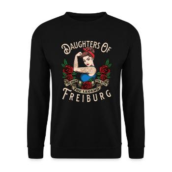 Freiburg Frau Geschenk filles de Fribourg - Sweat-shirt Unisexe - noir - Devant - Alina (178cm) & Michal (187cm)
