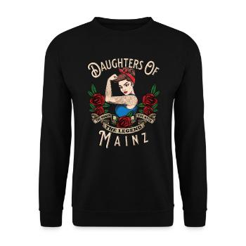 Mayence Frau Geschenk filles de Mayence Frauen - Sweat-shirt Unisexe - noir - Devant - Alina (178cm) & Michal (187cm)