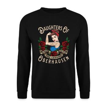 Oberhausen Frau Geschenk daughters of Oberhausen - Unisex Pullover - Schwarz - Vorne - Alina (178cm) & Michal (187cm)