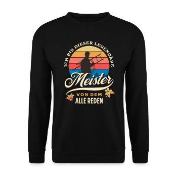 Schornsteinfeger Meister legendär retro - Unisex Pullover - Schwarz - Vorne - Alina (178cm) & Michal (187cm)