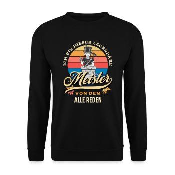 Schornsteinfeger Meister legendär retro - Unisex Pullover - Schwarz - Vorne - Alina (178cm) & Michal (187cm)