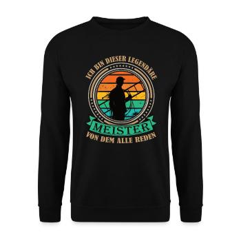 Schornsteinfeger Meister legendär retro - Unisex Pullover - Schwarz - Vorne - Alina (178cm) & Michal (187cm)