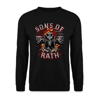 Sons of Rath Düsseldorf biker - Unisex Pullover - Schwarz - Vorne - Alina (178cm) & Michal (187cm)