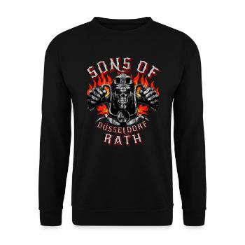 Sons of Rath Düsseldorf biker - Unisex Pullover - Schwarz - Vorne - Alina (178cm) & Michal (187cm)