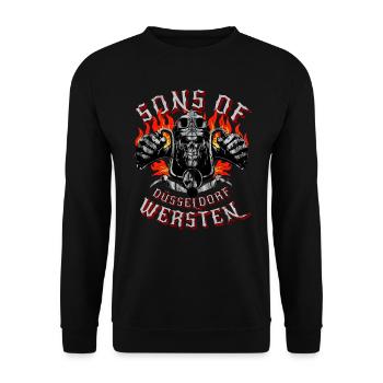 Düsseldorf sons of Wersten - Unisex Sweatshirt - black - Front - Alina (178cm) & Michal (187cm)