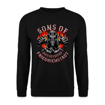Düsseldorf sons of Friedrichstadt - Unisex Sweatshirt - black - Front - Alina (178cm) & Michal (187cm)