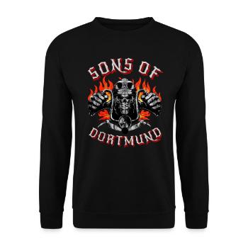 Dortmund Biker Geschenk fils de Dortmund - Sweat-shirt Unisexe - noir - Devant - Alina (178cm) & Michal (187cm)
