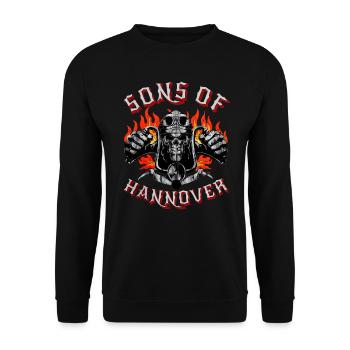 Hannover Biker Geschenk fils de Hanovre - Sweat-shirt Unisexe - noir - Devant - Alina (178cm) & Michal (187cm)