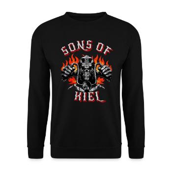 Kiel Biker Geschenk fils de Kiel - Sweat-shirt Unisexe - noir - Devant - Alina (178cm) & Michal (187cm)