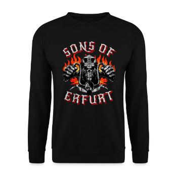 Erfurt Biker Geschenk sons of Erfurt - Unisex Sweatshirt - black - Front - Alina (178cm) & Michal (187cm)