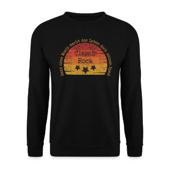 Classic Rock - Spaß am Leben - Unisex Pullover - Schwarz - Vorne - Alina (178cm) & Michal (187cm)