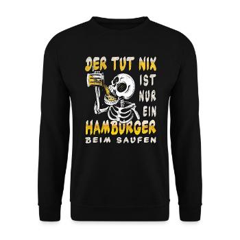 Hamburg der tut nix Saufen Kostüm - Unisex Pullover - Schwarz - Vorne - Alina (178cm) & Michal (187cm)