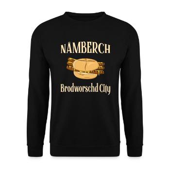 Nämberch Brodworschd City Nürnberg - Unisex Pullover - Schwarz - Vorne - Alina (178cm) & Michal (187cm)