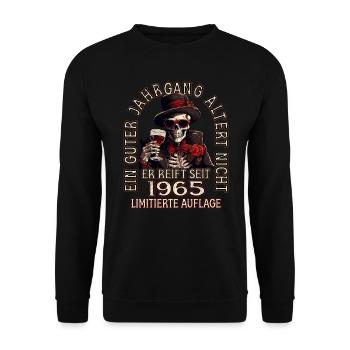 58. Geburtstag 1965 58er Guter Jahrgang - Unisex Pullover - Schwarz - Vorne - Alina (178cm) & Michal (187cm)