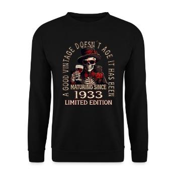 90th Birthday 1933 90s Good Vintage - Unisex Sweatshirt - black - Front - Alina (178cm) & Michal (187cm)