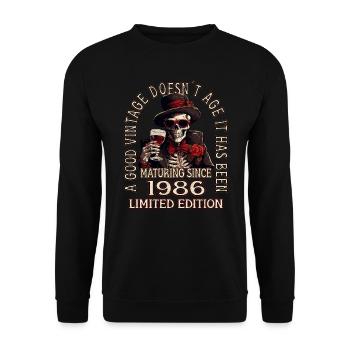 37th Birthday 1986 37 Good vintage - Unisex Sweatshirt - black - Front - Alina (178cm) & Michal (187cm)