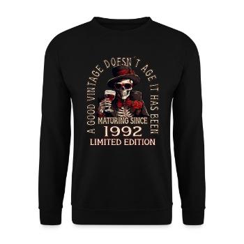 31. Geburtstag 1992 31er Guter Jahrgang - Unisex Pullover - Schwarz - Vorne - Alina (178cm) & Michal (187cm)