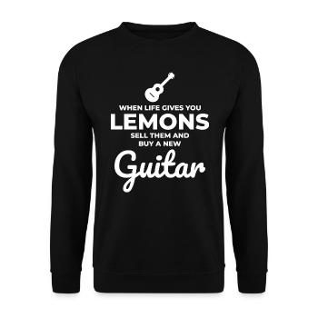 Von Zitronen bis Gitarren: Eine musikalische Reise - Unisex Pullover - Schwarz - Vorne - Alina (178cm) & Michal (187cm)
