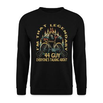 Road Bike Gift for Vintage 1944 Cyclist - Unisex Sweatshirt - black - Front - Alina (178cm) & Michal (187cm)
