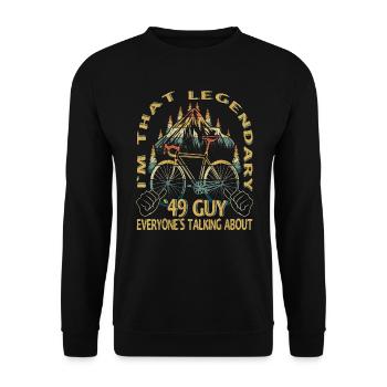 Road Bike Gift for Vintage 1949 Cyclist - Unisex Sweatshirt - black - Front - Alina (178cm) & Michal (187cm)