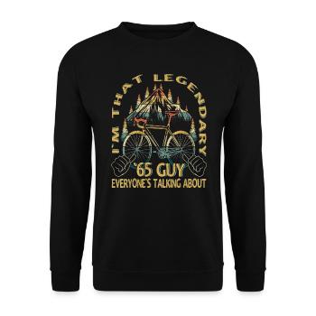 Road Bike Gift for Vintage 1965 Cyclist - Unisex Sweatshirt - black - Front - Alina (178cm) & Michal (187cm)