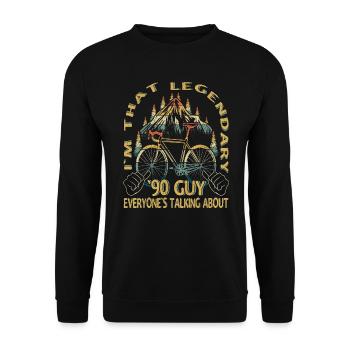 Road Bike Gift for Vintage 1990's Cyclist - Unisex Sweatshirt - black - Front - Alina (178cm) & Michal (187cm)