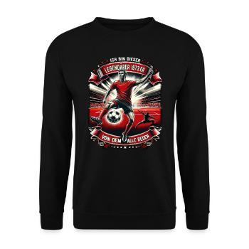 Legendärer 1973er Jahrgang Fussball Geschenk - Unisex Pullover - Schwarz - Vorne - Alina (178cm) & Michal (187cm)