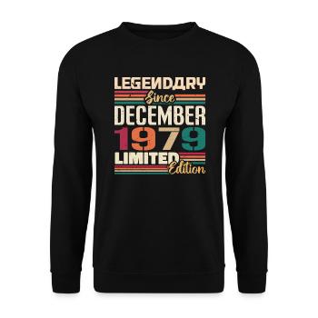 Legendary since December 1979 Vintage December 1979 - Unisex Sweatshirt - black - Front - Alina (178cm) & Michal (187cm)