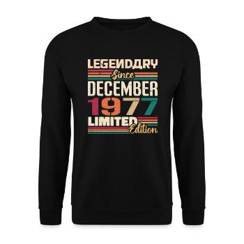 Legendary since December 1977 Vintage December 1977 - Unisex Sweatshirt - black - Front - Alina (178cm) & Michal (187cm)