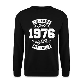 Vintage 1976 Geburtstag - retro 1976 - Unisex Pullover - Schwarz - Vorne - Alina (178cm) & Michal (187cm)