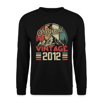 Vintage 2012 Retro Geburtstagsgeschenk geboren im Jahr 2012 - Unisex Pullover - Schwarz - Vorne - Alina (178cm) & Michal (187cm)