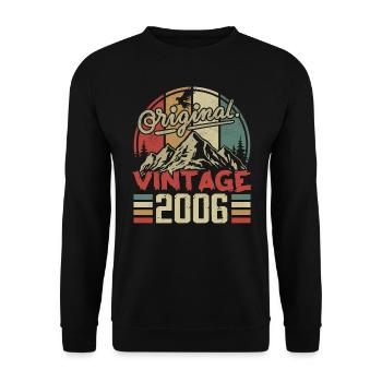 Vintage 2006 Retro Cadeau Anniversaire Né En 2006 - Sweat-shirt Unisexe - noir - Devant - Alina (178cm) & Michal (187cm)