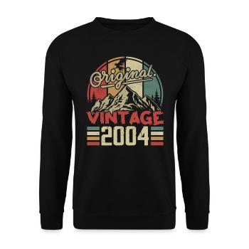 Vintage 2004 Retro Geburtstagsgeschenk Jahrgang 2004 - Unisex Pullover - Schwarz - Vorne - Alina (178cm) & Michal (187cm)